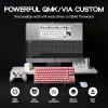 imageEPOMAKER G84 80 RGB Gaming Mechanical Keyboard 24GHz TypeCBT Wireless Keyboard QMKVIA Programmable HotSwappable NKRO with Shine Through PBT Keycaps for Gamers Black Clear SwitchPink