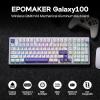 imageEPOMAKER Galaxy100 QMKVIA Wireless Mechanical Keyboard with 8000mAh Battery and Numpad CNC Aluminum Full Size Gaming Keyboard USBCBT5024Ghz White Purple Marble White SwitchWhite Purple