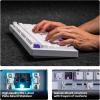 imageEPOMAKER Galaxy100 QMKVIA Wireless Mechanical Keyboard with 8000mAh Battery and Numpad CNC Aluminum Full Size Gaming Keyboard USBCBT5024Ghz White Purple Marble White SwitchWhite Purple