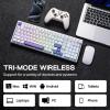 imageEPOMAKER Galaxy100 QMKVIA Wireless Mechanical Keyboard with 8000mAh Battery and Numpad CNC Aluminum Full Size Gaming Keyboard USBCBT5024Ghz White Purple Marble White SwitchWhite Purple