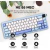 imageEPOMAKER HE65 MEC Wireless Mechanical Keyboard with Screen and Knob 2ms Latency RGB Backlight Gasket Mount Hot Swappable NKey Rollover BlueWhiteBlueWhite