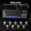 imageEPOMAKER HE65 Mag Wireless Magnetic Keyboard with Knob and Screen 8K Polling Rate in 24Ghz and Wired ActuationAdjustable Hall Effect Switch 8000mAh Battery Creamy GasketMount BlackBlack