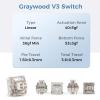 imageEPOMAKER LEOBOG Graywood V3 Switch Set Linear Cearmy Switch 40gf 3 Pins Prelubed 100 Pieces for Customizing Mechanical Keyboards