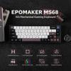 imageEPOMAKER MS68 Wireless Gaming Keyboard with 085 Screen CNC Aluminum Alloy Mechanical Keyboard Bluetooth 5024ghzWired Hot Swappable Black Wisteria Linear Switch