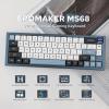 imageEPOMAKER MS68 Wireless Gaming Keyboard with 085 Screen CNC Aluminum Alloy Mechanical Keyboard Bluetooth 5024ghzWired Hot Swappable Blue Flamingo Switch