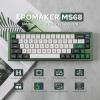 imageEPOMAKER MS68 Wireless Gaming Keyboard with 085 Screen CNC Aluminum Alloy Mechanical Keyboard Bluetooth 5024ghzWired Hot Swappable Green Sea Salt Silent Switch