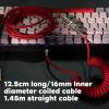imageEPOMAKER Mix 18m Coiled Keyboard Cable USB C to USB A TPU Cable for Mechanical Gaming Keyboard with Detachable Metal Aviator for Custom Keyboard WhiteRed