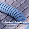 imageEPOMAKER Mix 18m Coiled Keyboard Cable USB C to USB A TPU Cable for Mechanical Gaming Keyboard with Detachable Metal Aviator for Custom Keyboard WhitePeacock blue