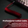 imageEPOMAKER Mix 18m Coiled Keyboard Cable USB C to USB A TPU Cable for Mechanical Gaming Keyboard with Detachable Metal Aviator for Custom Keyboard WhiteRed