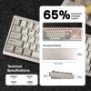 imageEPOMAKER P65 QMKVIA Wireless Aluminum Gaming Keyboard GasketMount Bluetooth24GhzUSBA to C Hot Swappable NKey Rollover for MacPCPSXbox Khaki Wisteria Linear SwitchKhaki