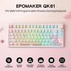 imageEPOMAKER QK81 75 Wireless Mechanical Gaming Keyboard QMKVIA Programmable and HotSwappable 81 Keys with Metal Knob 24GhzBTUSB Creamy GasketMount RGB Backlight Black Wisteria SwitchWhite