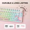 imageEPOMAKER QK81 75 Wireless Mechanical Gaming Keyboard QMKVIA Programmable and HotSwappable 81 Keys with Metal Knob 24GhzBTUSB Creamy GasketMount RGB Backlight Black Wisteria SwitchWhite