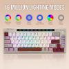 imageEPOMAKER RT65 Wireless TriMode 65 Mechanical Keyboard Hotswap Creamy Custom Gaming Keyboard with Mini Display and Joystick RGB Backlit NKRO Retro Grey Wisteria Linear Switch