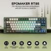 imageEPOMAKER RT85 Wireless Mechanical Keyboard with Joystick ampamp DIY Screen 8000mAh BTUSB24Ghz Gasket 5Layer Paddings HotSwap PBT Keycap 75 Gaming Keyboard Retro White Wisteria LinearArmy Green