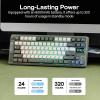 imageEPOMAKER RT85 Wireless Mechanical Keyboard with Joystick ampamp DIY Screen 8000mAh BTUSB24Ghz Gasket 5Layer Paddings HotSwap PBT Keycap 75 Gaming Keyboard Retro White Wisteria LinearArmy Green