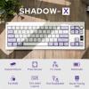 imageEPOMAKER ShadowX Gasket Mechanical Keyboard with Screen Hot Swappable 3 Modes 24ghzBluetoothUSBC Wired Wireless Gaming Keyboard Poron Foam Silicon Pad White Purple Wisteria Linear Switch