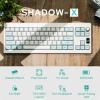 imageEPOMAKER ShadowX Gasket Mechanical Keyboard with Screen Hot Swappable 3 Modes 24ghzBluetoothUSBC Wired Wireless Gaming Keyboard Poron Foam Silicon Pad White Blue Wisteria Linear Switch