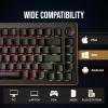 imageEPOMAKER Tide75 QMKVIA Wireless 75 Aluminum Mechanical Keyboard Programmable Creamy Gaming Keyboard Bluetooth24GhzUSBC with FR4 Plate for WinMac Blue Lemon SwitchBlack