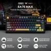 imageEPOMAKER X Aula EA75 MAX Wireless Gaming Keyboard with Screen ampamp Knob 5000mAh HotSwap Lubed Switches RGB Backlit Creamy Gasket 75 Mechanical Keyboard Black Reaper SwitchBlack