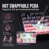 imageEPOMAKER X Aula F75 75 Wireless Gaming Keyboard Bluetooth24GHzUSBC Hot Swappable Creamy Mechanical Keyboard with 5Layer PaddingampampKnob NKRO RGB PinkBlack Pink