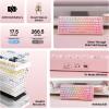 imageEPOMAKER X Aula F75 75 Wireless Gaming Keyboard Bluetooth24GHzUSBC Hot Swappable Creamy Mechanical Keyboard with 5Layer PaddingampampKnob NKRO RGB PinkPink