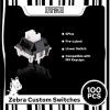 imageEPOMAKER Zebra 40gf Linear Mechanical Keyboard Switches 5Pin Pre Lubed Creamy Switch 100 PCS with POM Stem 21mm Spring Compatible with MX Keycaps for Gaming Keyboard