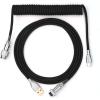 imageEPOMAKER Mix 18m Coiled Keyboard Cable USB C to USB A TPU Cable for Mechanical Gaming Keyboard with Detachable Metal Aviator for Custom Keyboard WhiteBlack