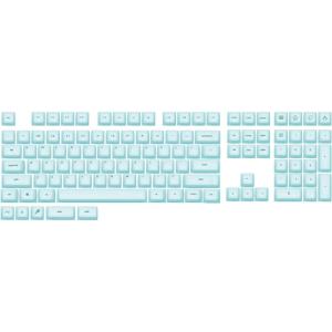 imageEPOMAKER AegisSil Keycap Set Silicone Material Cherry Profile 113 Keys 657596Full Size Custom Keyboard Keycaps Set for Cherry MX Kailh Outemu Gateron Mechanical Gaming Keyboard WhiteBlue