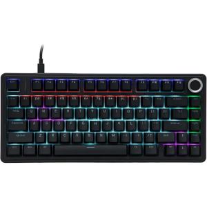 imageEPOMAKER Aula F75Wired 75 Gaming Keyboard with Knob Shine Through ABS Keycap Gasket Structure Programmable Hot Swappable Creamy Mechanical Keyboard for GamesOffice WhiteBlack