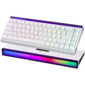 imageEPOMAKER Aula Hero 68 HE Wired Magnetic Gaming Keyboard 001mm Adjustable Actuation Rapid Hall Effect Switch 8kHz Polling 5Layer Sound Dampening RGB Box ampamp Backlight PurpleWhite Topographic