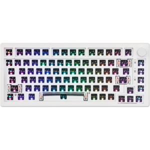 imageEPOMAKER Aura75 75 Mechanical Keyboard Kit Hot Swappable Custom Keyboard Kit 24GhzBluetooth 50USBC Wired Wireless Gaming DIY Kit with Silicone Pad RGB Backlight for WinMacGaming White