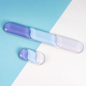 imageEPOMAKER CloudGel Wrist Rest for Keyboard and Mouse 2 Pieces Silicone Wrist Support AntiSlip Rubber Bottom Ergonomic Design Suitable for OfficeComputerLaptopGaming GreenBlue