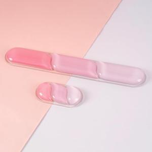 imageEPOMAKER CloudGel Wrist Rest for Keyboard and Mouse 2 Pieces Silicone Wrist Support AntiSlip Rubber Bottom Ergonomic Design Suitable for OfficeComputerLaptopGaming GreenPink