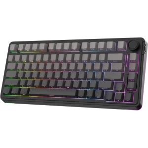 imageEPOMAKER EA75 75 RGB Gaming Mechanical Keyboard 24GHzTypeCBT Creamy Wireless Keyboard with Knob Shine Through PBT Keycaps Hot Swappable for Gamers Black Gradient Reaper SwitchBlack Gradient