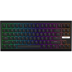 imageEPOMAKER G84 80 RGB Gaming Mechanical Keyboard 24GHz TypeCBT Wireless Keyboard QMKVIA Programmable HotSwappable NKRO with Shine Through PBT Keycaps for Gamers Black Clear SwitchBlack