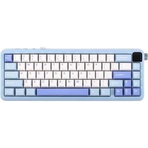 imageEPOMAKER HE65 MEC Wireless Mechanical Keyboard with Screen and Knob 2ms Latency RGB Backlight Gasket Mount Hot Swappable NKey Rollover BlueWhiteBlueWhite
