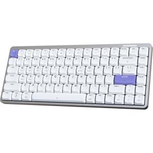 imageEPOMAKER Luma84 Low Profile Aluminum Mechanical Keyboard QMKVIA Programmable TriMode Wireless WinMACLinux Compatible RGB Backlight WhiteampampPurple Gateron LowProfile Red SwitchWhitePurple