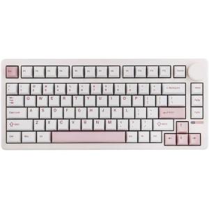 imageEPOMAKER QK81 75 Wireless Mechanical Gaming Keyboard QMKVIA Programmable and HotSwappable 81 Keys with Metal Knob 24GhzBTUSB Creamy GasketMount RGB Backlight Black Wisteria SwitchWhite