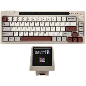 imageEPOMAKER RT65 Wireless TriMode 65 Mechanical Keyboard Hotswap Creamy Custom Gaming Keyboard with Mini Display and Joystick RGB Backlit NKRO Retro Grey Wisteria Linear Switch