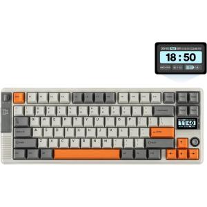 imageEPOMAKER RT85 Wireless Mechanical Keyboard with Joystick ampamp DIY Screen 8000mAh BTUSB24Ghz Gasket 5Layer Paddings HotSwap PBT Keycap 75 Gaming Keyboard Retro White Wisteria LinearRetro White