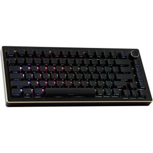imageEPOMAKER Tide75 QMKVIA Wireless 75 Aluminum Mechanical Keyboard Programmable Creamy Gaming Keyboard Bluetooth24GhzUSBC with FR4 Plate for WinMac Blue Lemon SwitchBlack