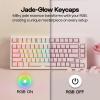 imageEPOMAKER Creamy Jade PBT Keycaps 142 Keys Double Shot Cherry Profile 607596Full Size Custom Keyboard Keycaps Set for Mechanical Gaming Keyboard BluePink