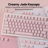 imageEPOMAKER Creamy Jade PBT Keycaps 142 Keys Double Shot Cherry Profile 607596Full Size Custom Keyboard Keycaps Set for Mechanical Gaming Keyboard BluePink