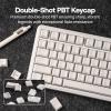 imageEPOMAKER Creamy Jade PBT Keycaps 142 Keys Double Shot Cherry Profile 607596Full Size Custom Keyboard Keycaps Set for Mechanical Gaming Keyboard BlueWhite