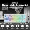 imageEPOMAKER Creamy Jade PBT Keycaps 142 Keys Double Shot Cherry Profile 607596Full Size Custom Keyboard Keycaps Set for Mechanical Gaming Keyboard BlueWhite