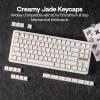 imageEPOMAKER Creamy Jade PBT Keycaps 142 Keys Double Shot Cherry Profile 607596Full Size Custom Keyboard Keycaps Set for Mechanical Gaming Keyboard BlueWhite