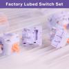 imageEPOMAKER Wisteria Tactile Mechanical Keyboard Switches Set 5 Pin Factory Lubed 30 Pieces Switch with POM PTFE Stem 204mm Spring Compatible with MX Keycaps for Gaming Keyboard DIYWisteria Tactile