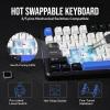 imageEPOMAKER TH85 QMKVIA Wireless Gaming Keyboard BT5024GHzUSBC Hot Swappable Prelubed Custom Milk Blue Tactile Switches Gasket Creamy Keyboard for PCMacOfficeGaming WhiteBlackWhiteBlue