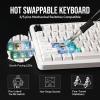 imageEPOMAKER TH85 QMKVIA Wireless Gaming Keyboard BT5024GHzUSBC Hot Swappable Prelubed Custom Milk Blue Tactile Switches Gasket Creamy Keyboard for PCMacOfficeGaming WhiteWhite