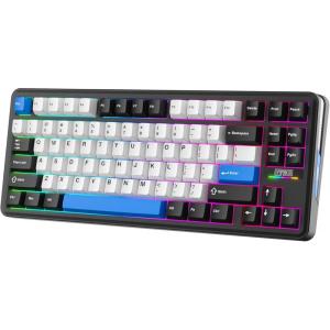 imageEPOMAKER TH85 QMKVIA Wireless Gaming Keyboard BT5024GHzUSBC Hot Swappable Prelubed Custom Milk Blue Tactile Switches Gasket Creamy Keyboard for PCMacOfficeGaming WhiteBlackWhiteBlue